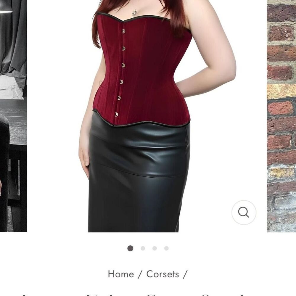Unbranded Women's Red and Black Corset